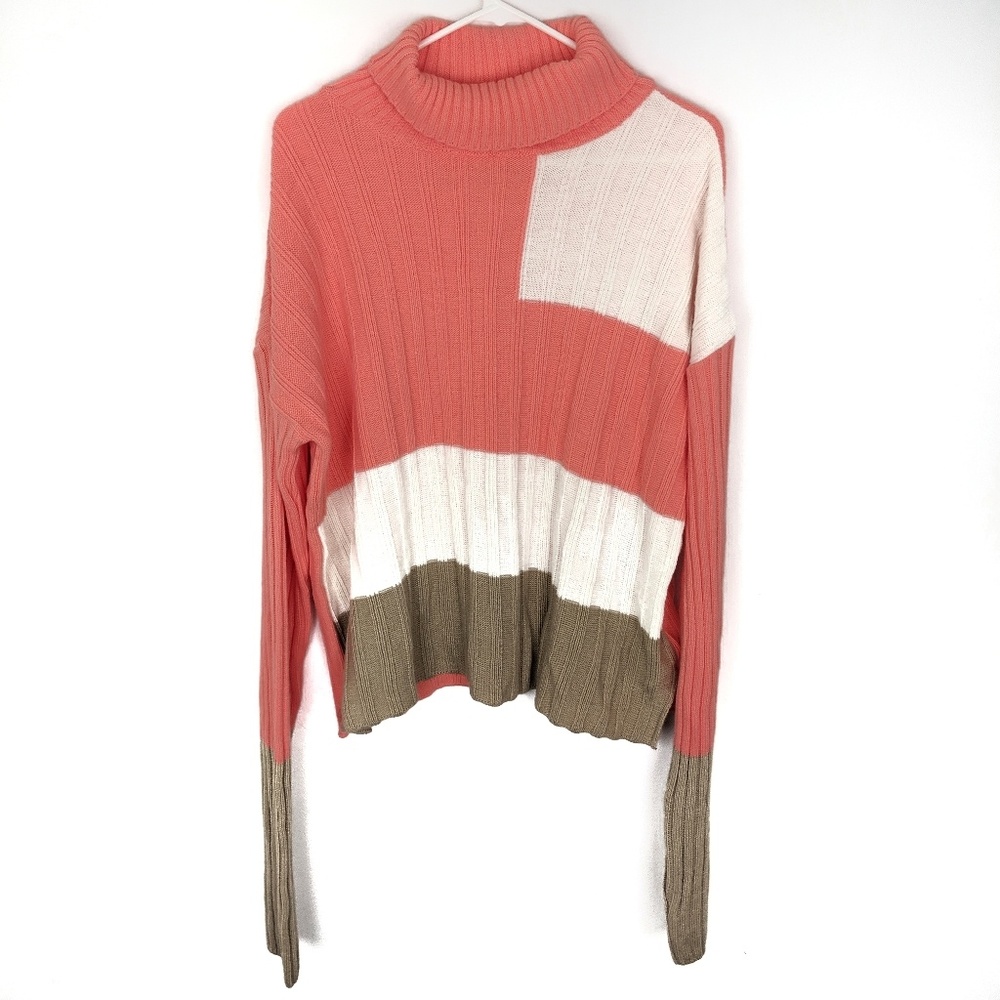 ASOS Colorblock Knit Turtleneck Sweater
